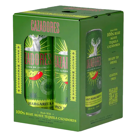 Cazadores Tequila Spicy Margarita Cocktail Ready-To-Drink 4-Pack Cans