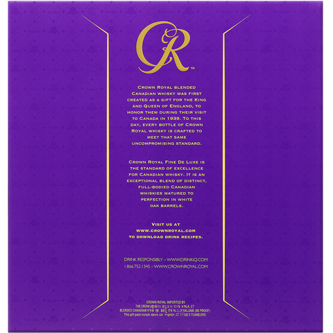 Crown Royal Canadian Whisky (750ml) Gift Set with Two Glasses