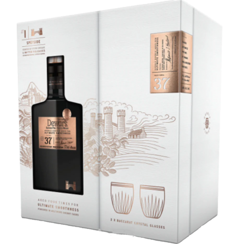Dewar's 37 Year Double Double Blended Scotch Whisky With 2 Crystal Glasses