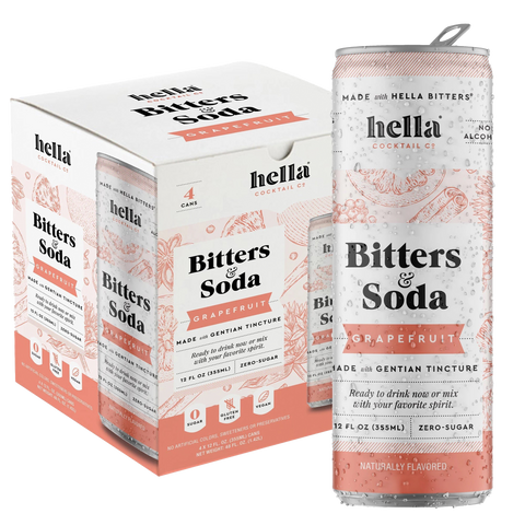 Hella Bitters & Soda Grapefruit 4 Pack Cans