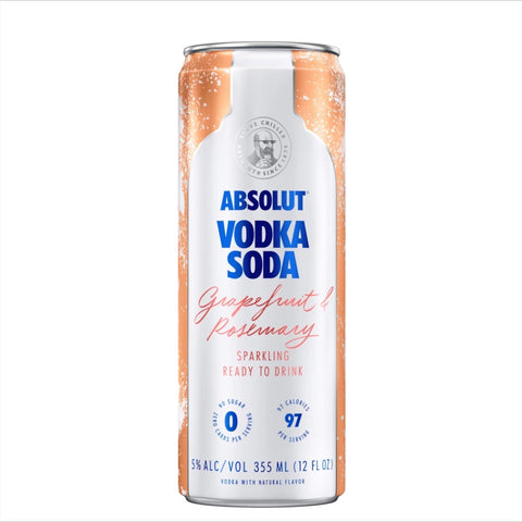 Absolut Grapefruit & Rosemary Vodka Soda (4 Pack Cans)