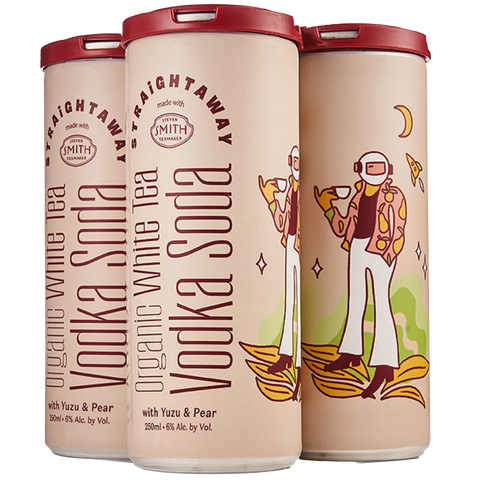 Straightaway Organic White Tea Vodka Soda 4 Pack