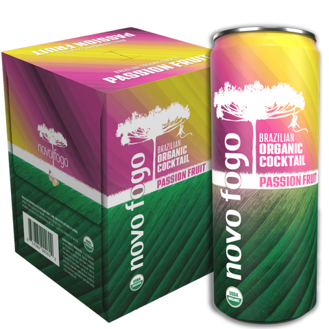 Novo Fogo Sparkling Caipirinha Cocktail Passion Fruit and Lime (4 Pack)
