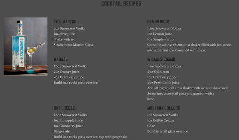 Willie's Distillery Snowcrest Vodka