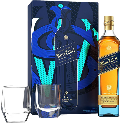 Johnnie Walker Blue Label Gift Set with 2 Glasses
