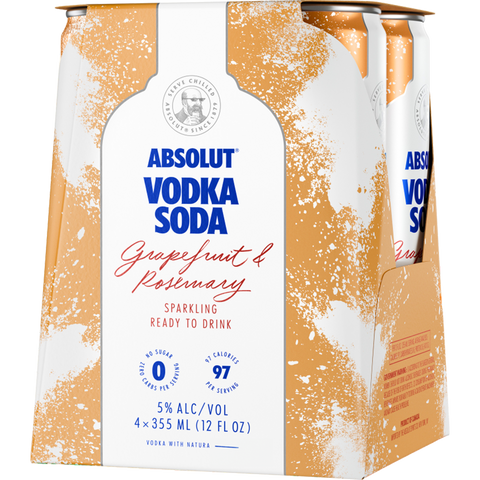 Absolut Grapefruit & Rosemary Vodka Soda (4 Pack Cans)